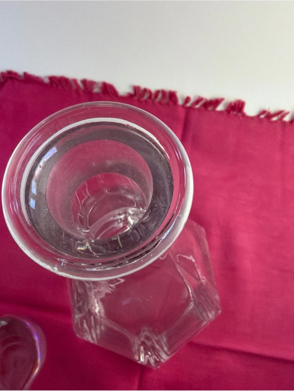 Crystal Decanter With Stopper Heavy 13” tall Modern